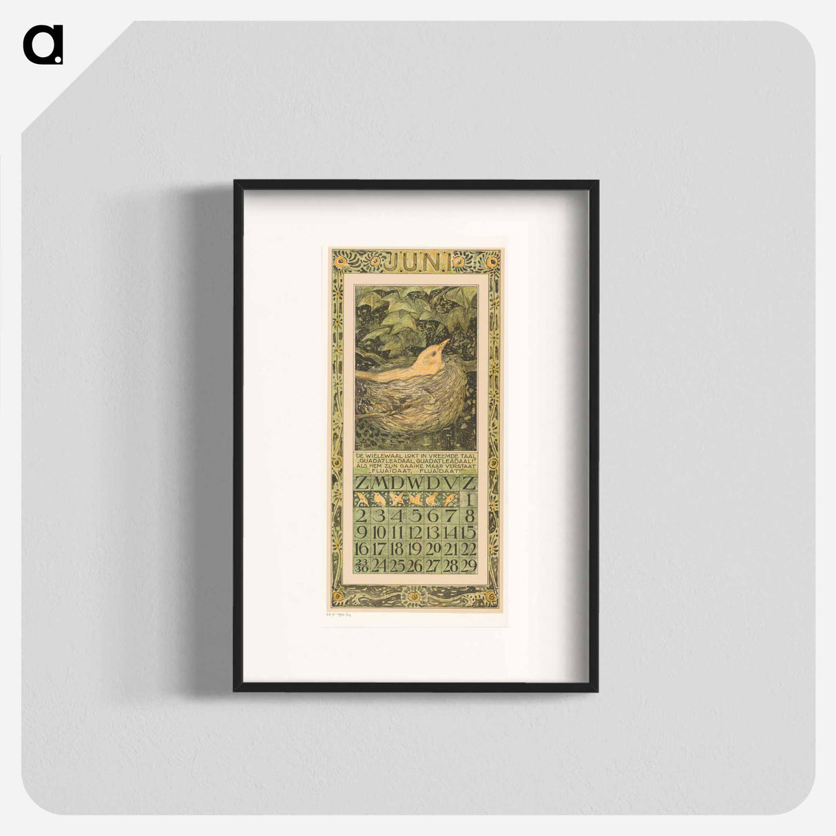 Calendar day with brown eyes - Theo van Hoytema Poster.