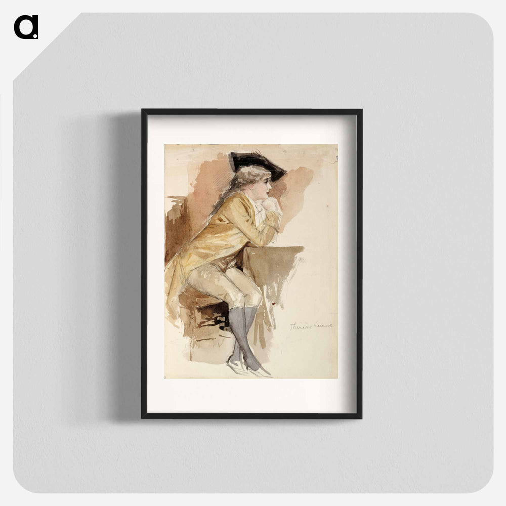 Thérèse lainville dressed as in the 18th century - アルバート エーデルフェルト Poster.