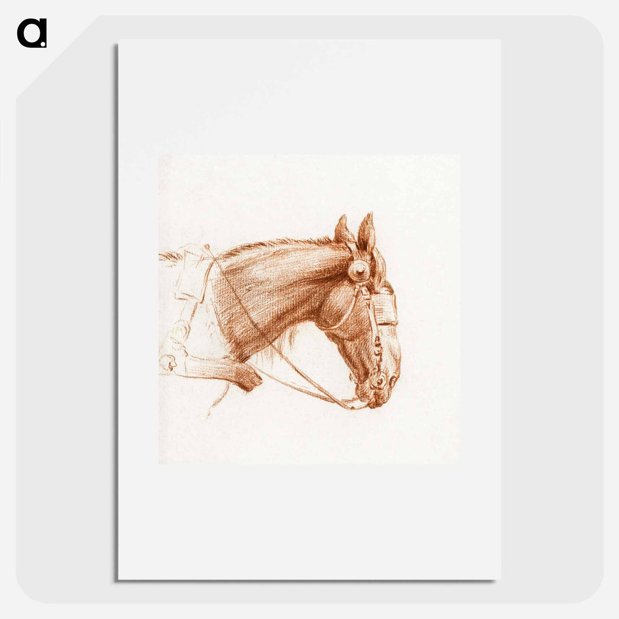 Head of a horse with blinkers - ジャン ベルナール Poster.