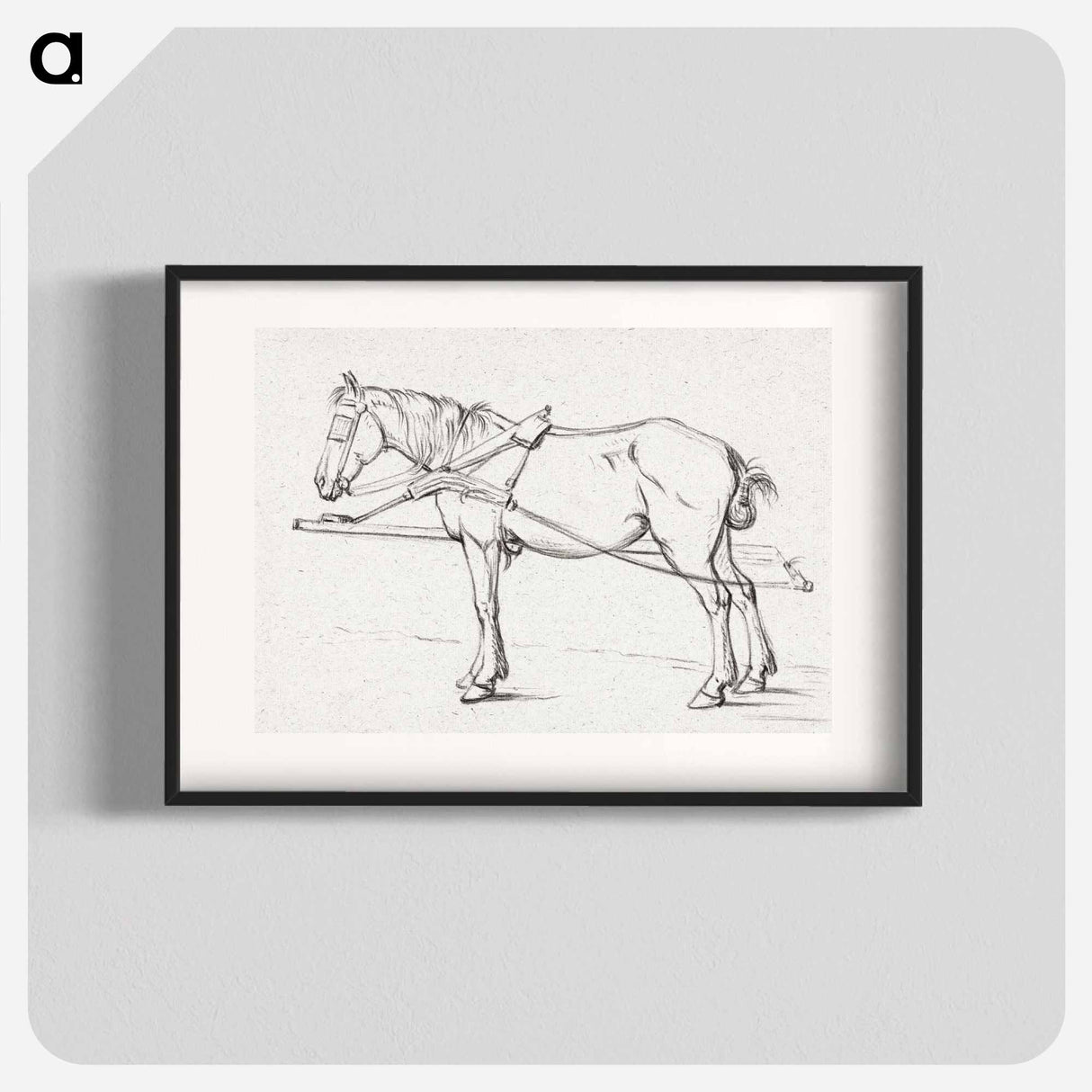 Standing harnessed horse - ジャン ベルナール Poster.