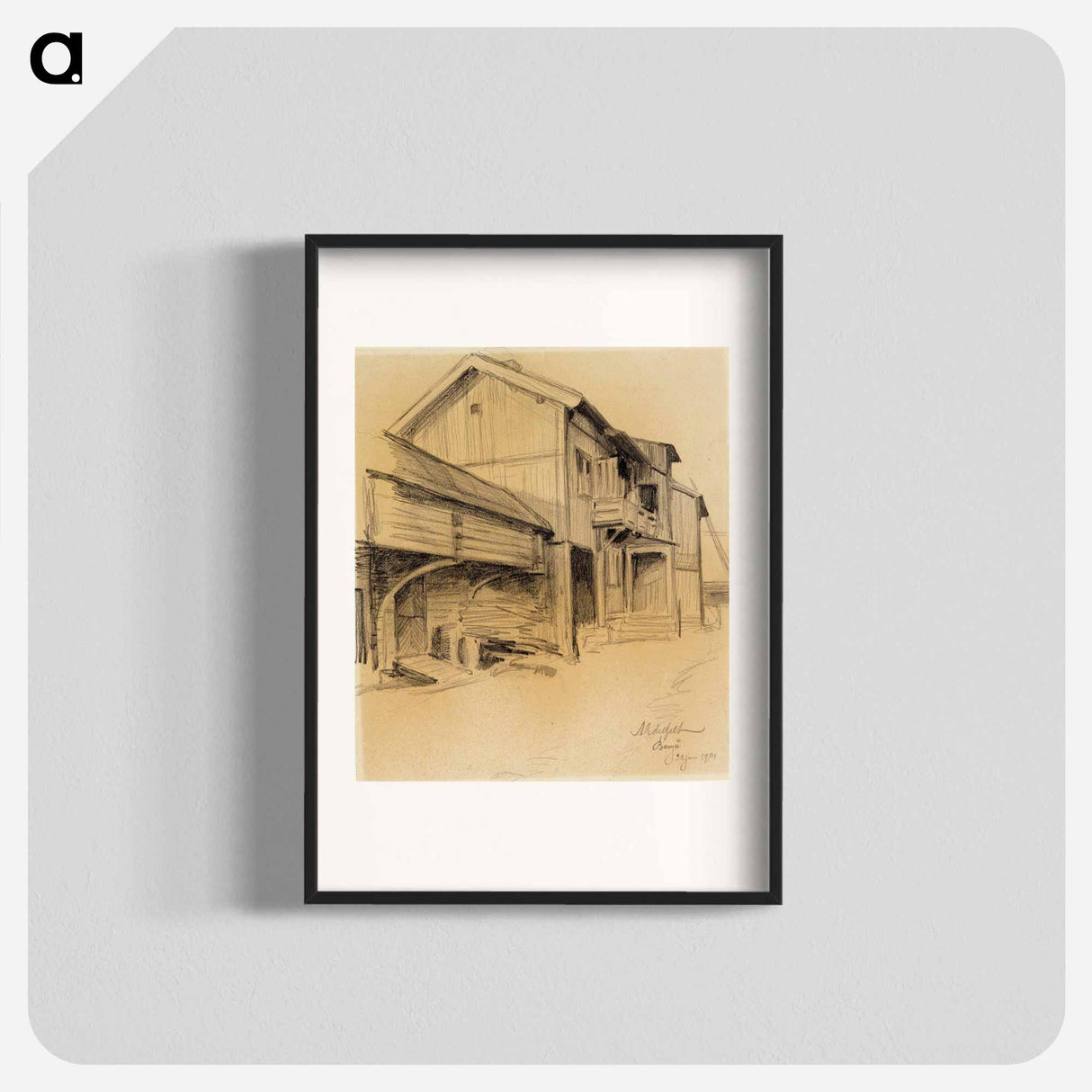 Porvoon puurakennuksia - アルバート エーデルフェルト Poster.