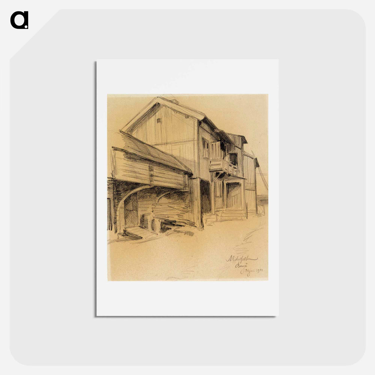 Porvoon puurakennuksia - アルバート エーデルフェルト Postcard.