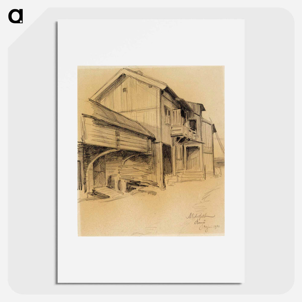 Porvoon puurakennuksia - アルバート エーデルフェルト Poster.