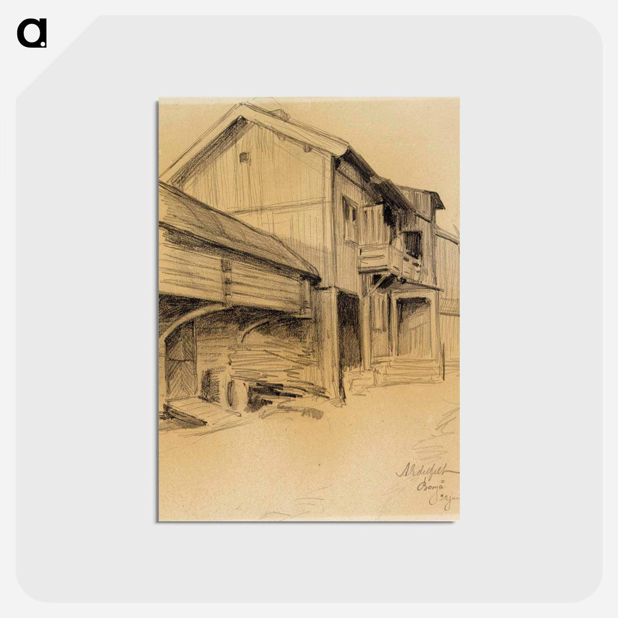 Porvoon puurakennuksia - アルバート エーデルフェルト Postcard.