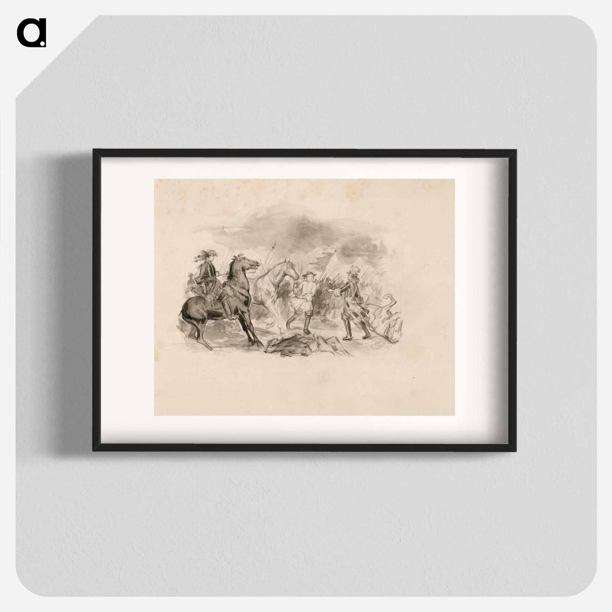 Kuvitusluonnos teokseen svenska bilder av carl snoilsky, runo brandklipparen - アルバート エーデルフェルト Poster.