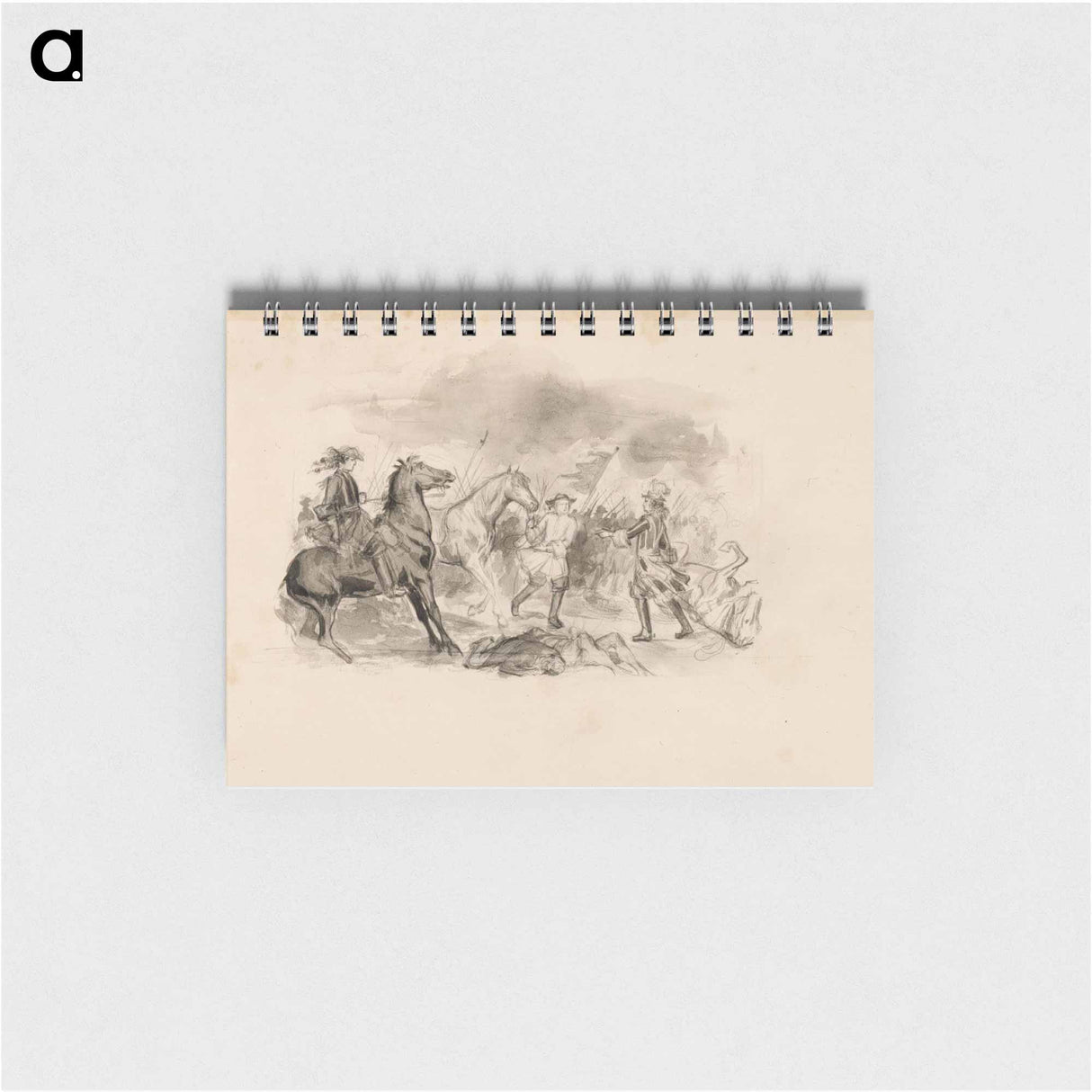 Kuvitusluonnos teokseen svenska bilder av carl snoilsky, runo brandklipparen - アルバート エーデルフェルト Memo.