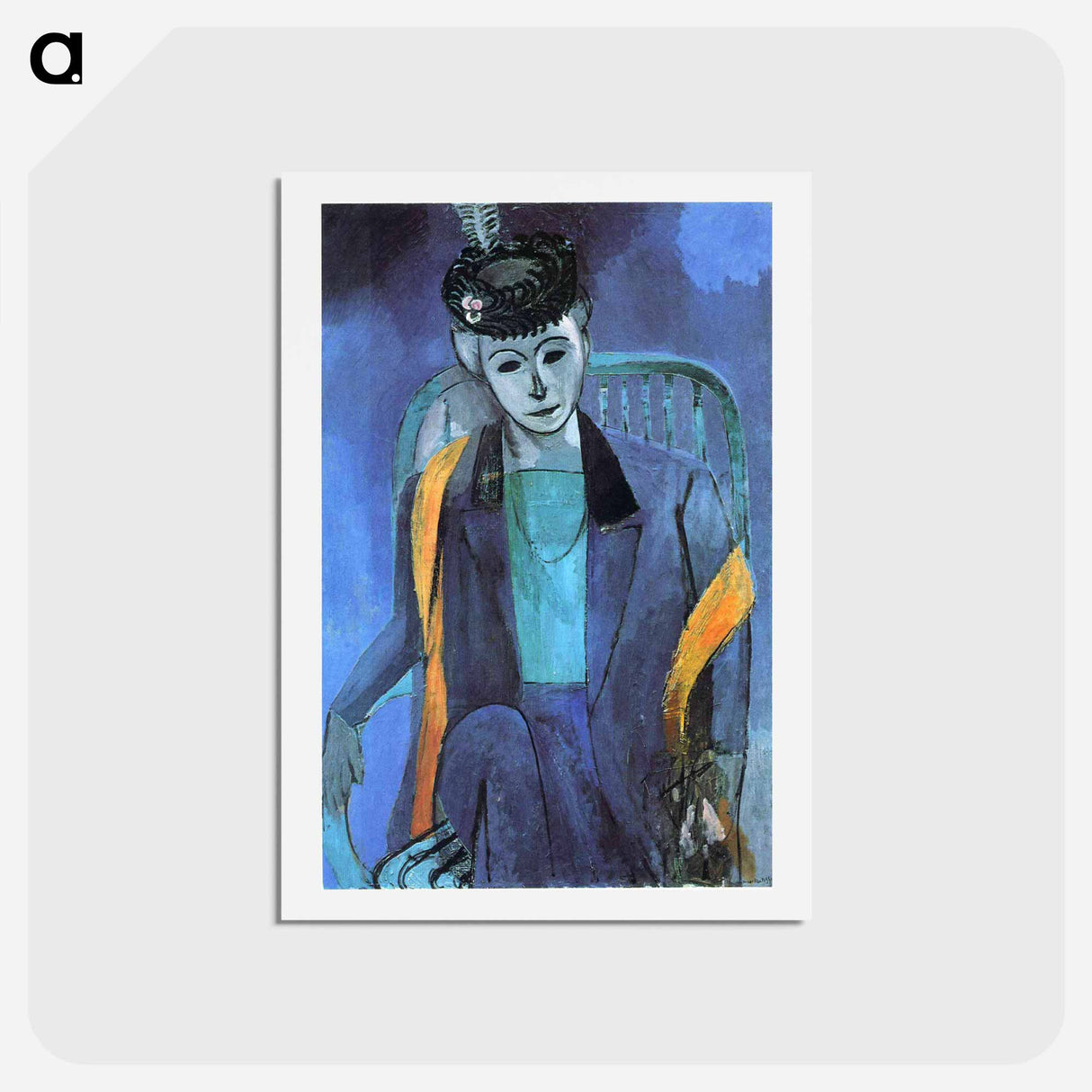 アートポストカード-Portrait of Mme. Matisse - アンリ マティス Postcard.