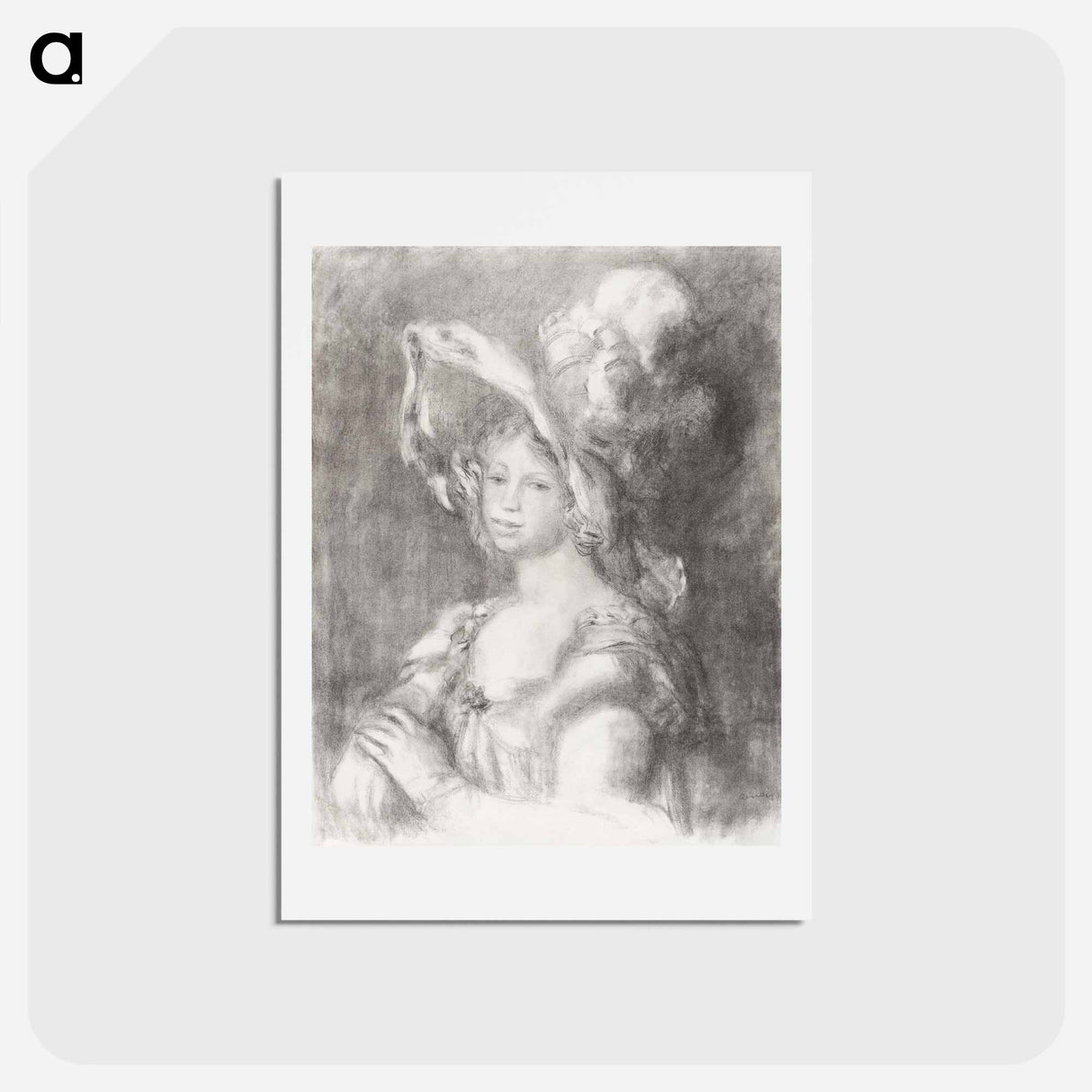 アートポストカード-Bust of a Young Woman (Mlle Dieterle) - ピエール オーギュスト ルノワール Postcard.