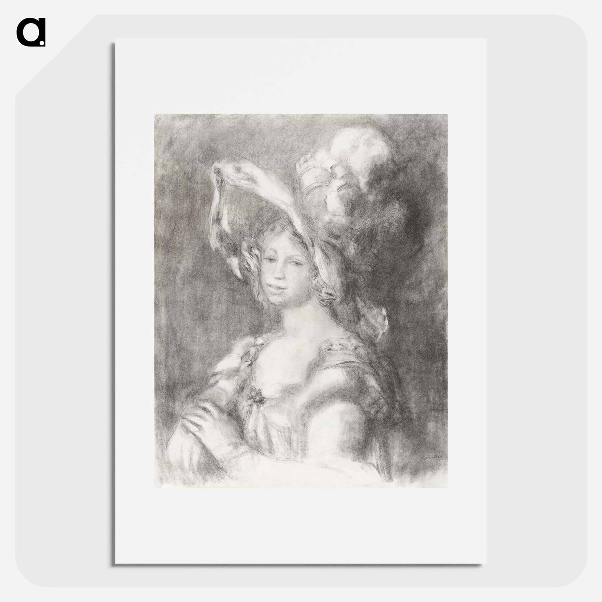 アートポスター-Bust of a Young Woman (Mlle Dieterle) - ピエール オーギュスト ルノワール Poster.