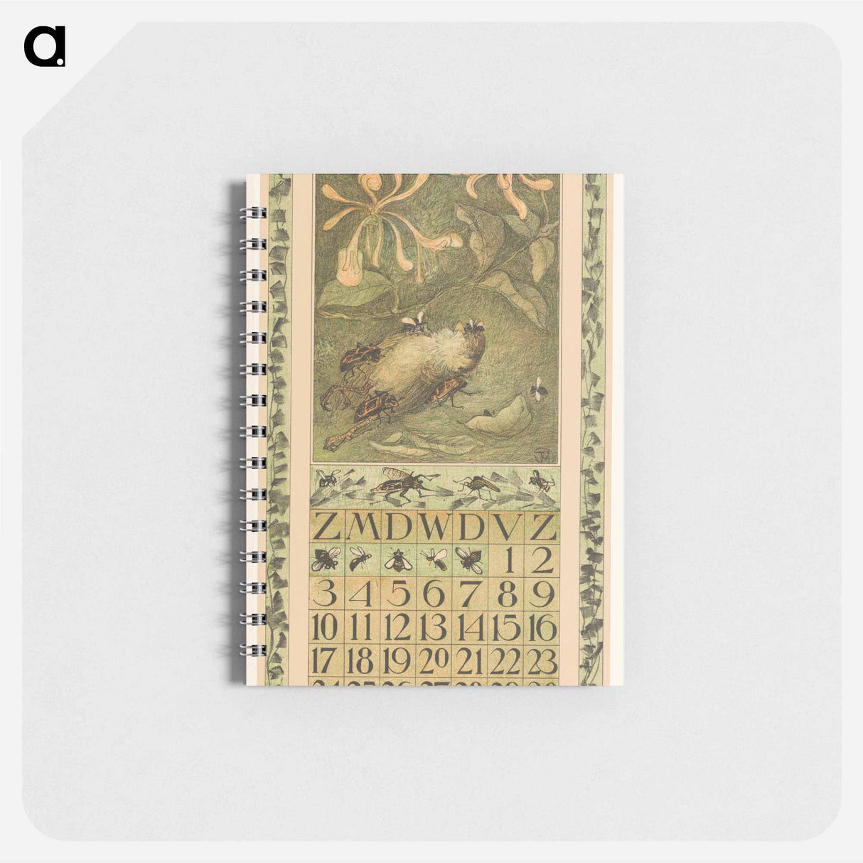 Kalenderblad september met dode mus en kevers - テオ ヴァン ホイテマ Memo.