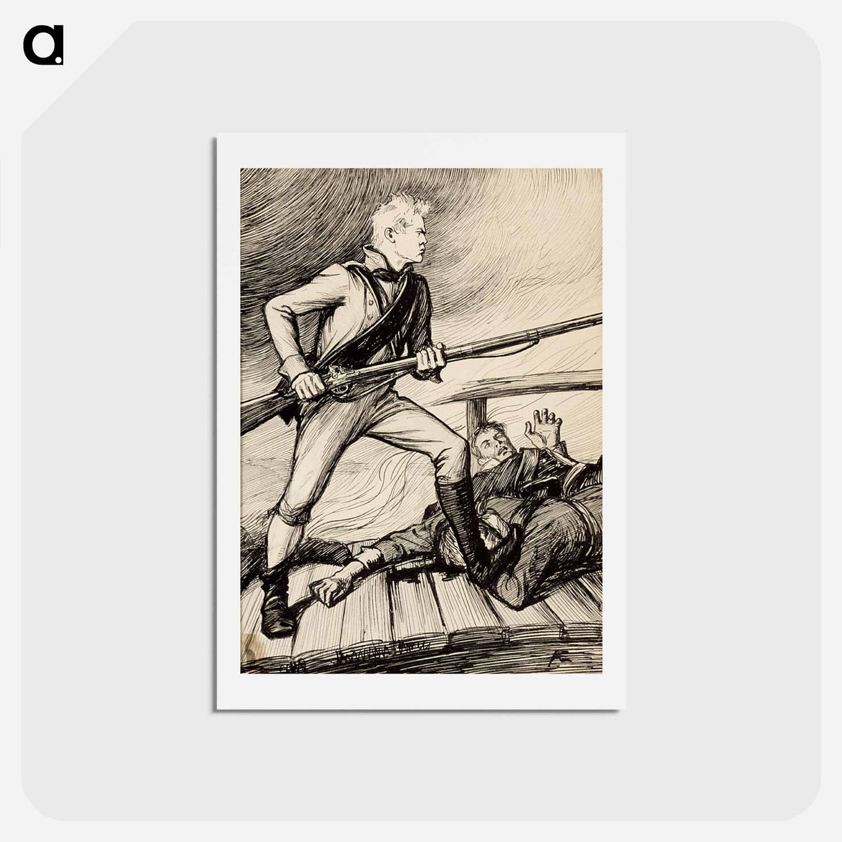 Sven Dufva on the bridge - アルバート エーデルフェルト Postcard.