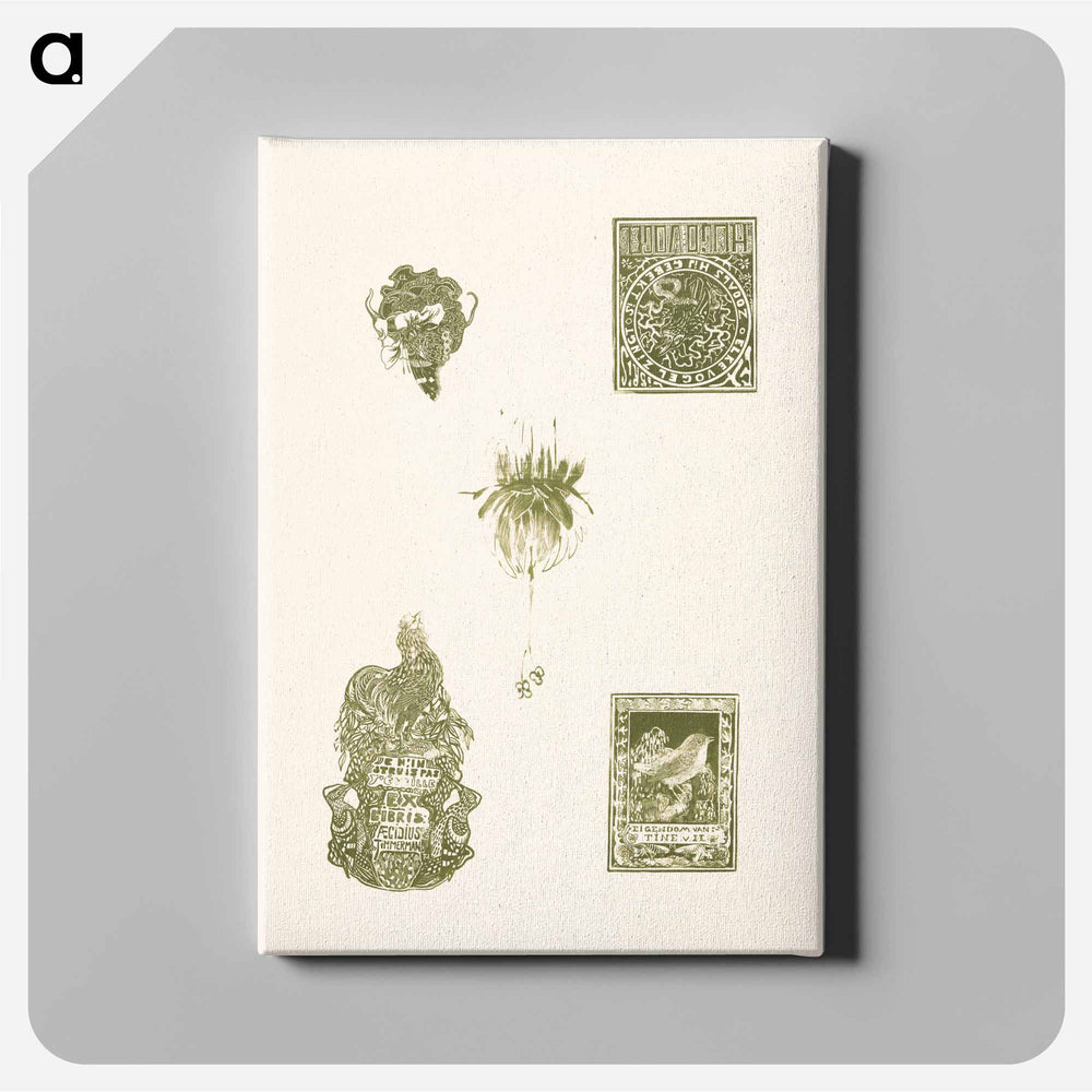 Flower arrangements with floral motifs - Theo van Hoytema Canvas.