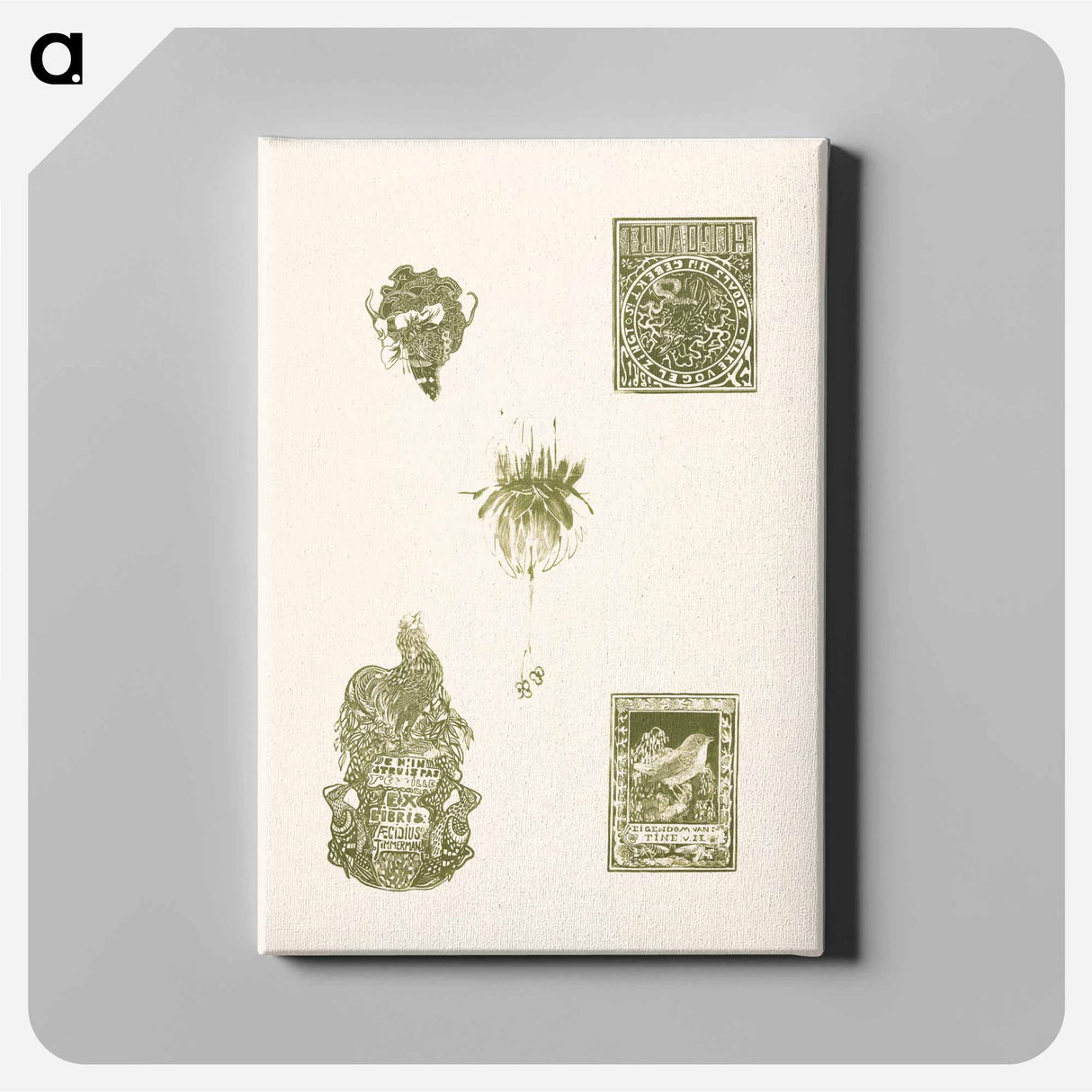 Flower arrangements with floral motifs - Theo van Hoytema Canvas.