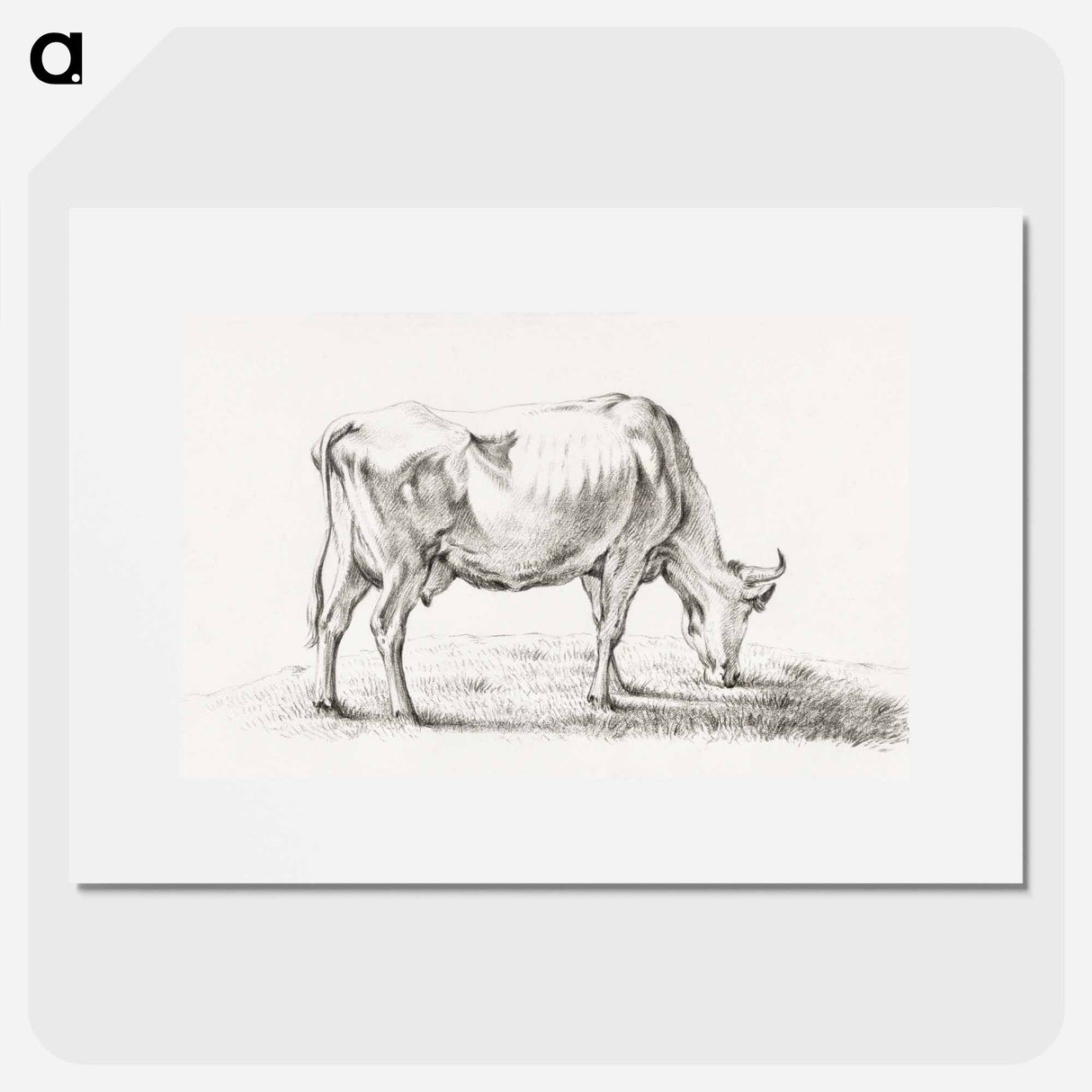 Grazing cow - Jean Bernard Poster.
