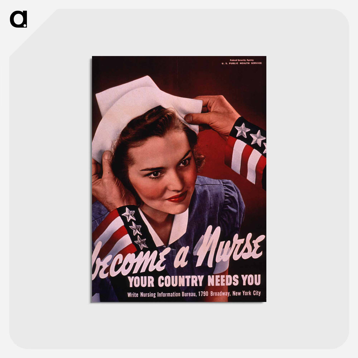 アートポストカード-Become a Nurse, Your Country Needs You
- 国立医学図書館 Postcard.