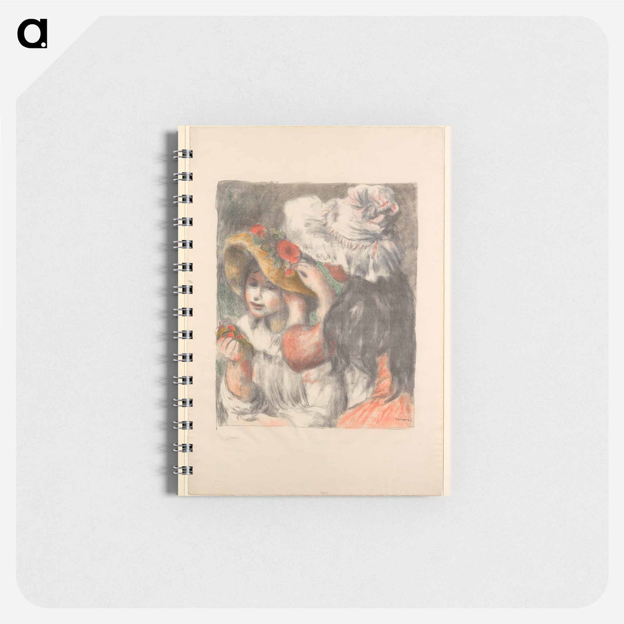 The Hat Pinned with Flowers - ピエール オーギュスト ルノワール Memo.