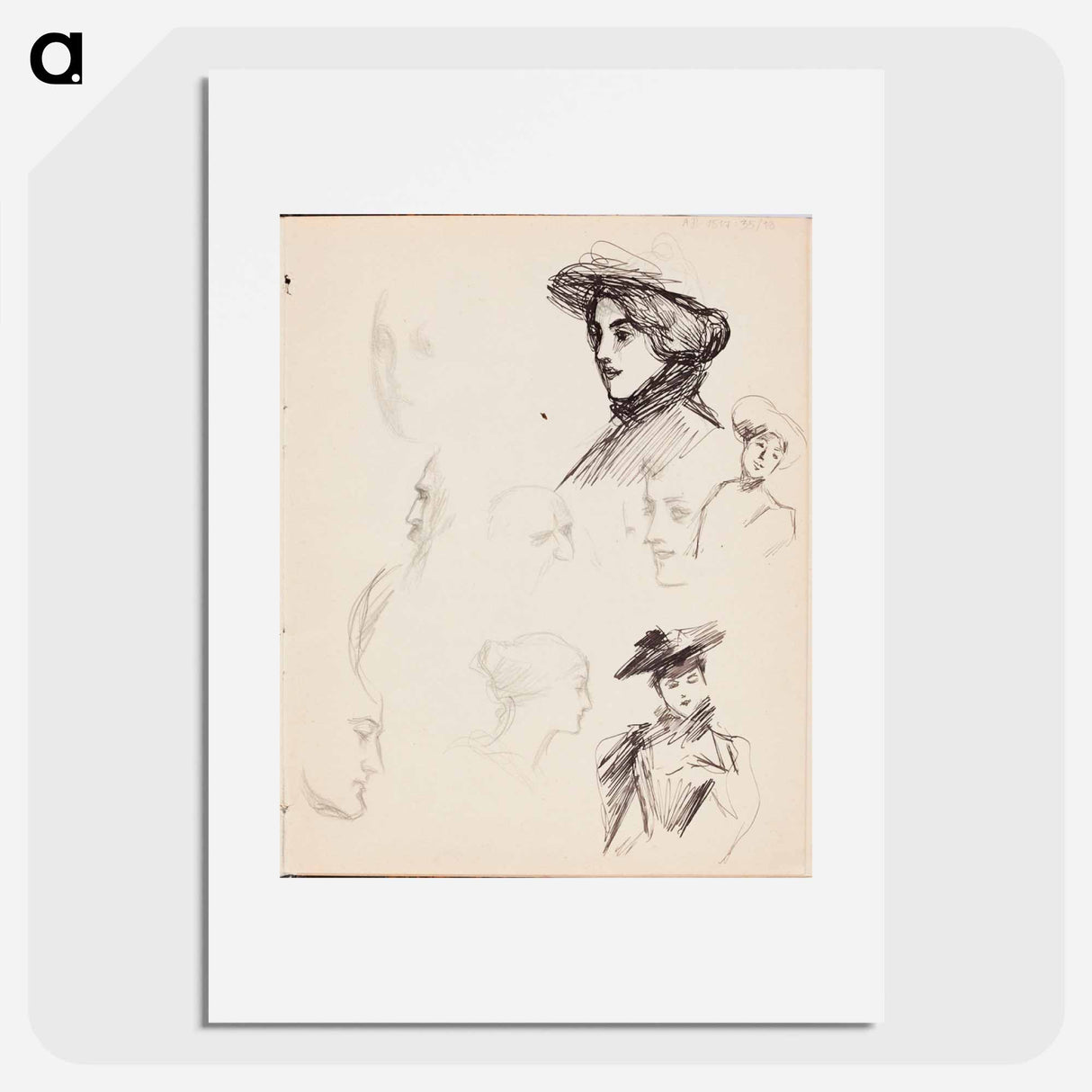 アートポスター-(unknown) part of a sketchbook - アルバート エーデルフェルト Poster.