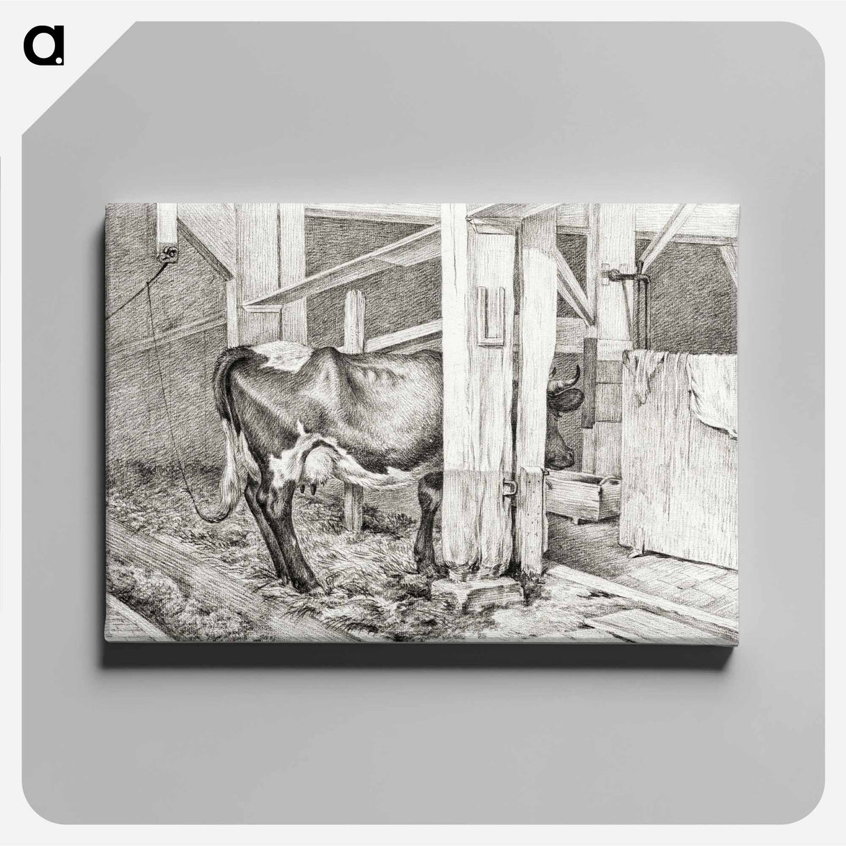 アートパネル-Standing cow - ジャン ベルナール Canvas.