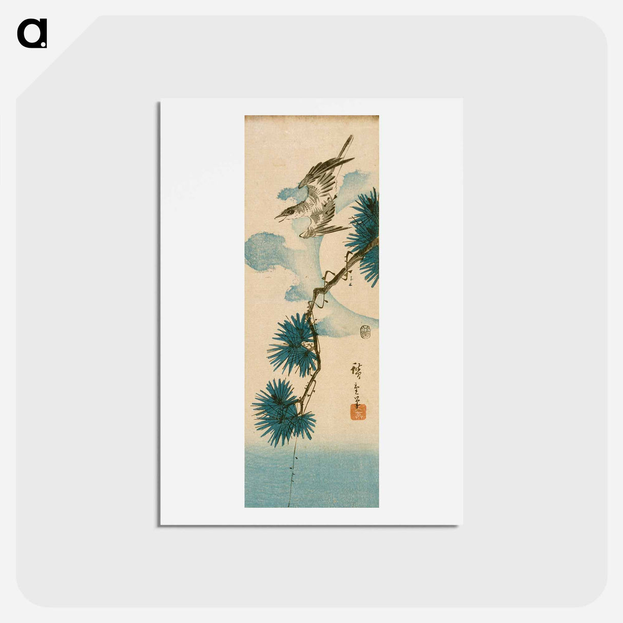 アートポストカード-Cuckoo and Pine Tree with Full Moon
- 歌川 広重 Postcard.