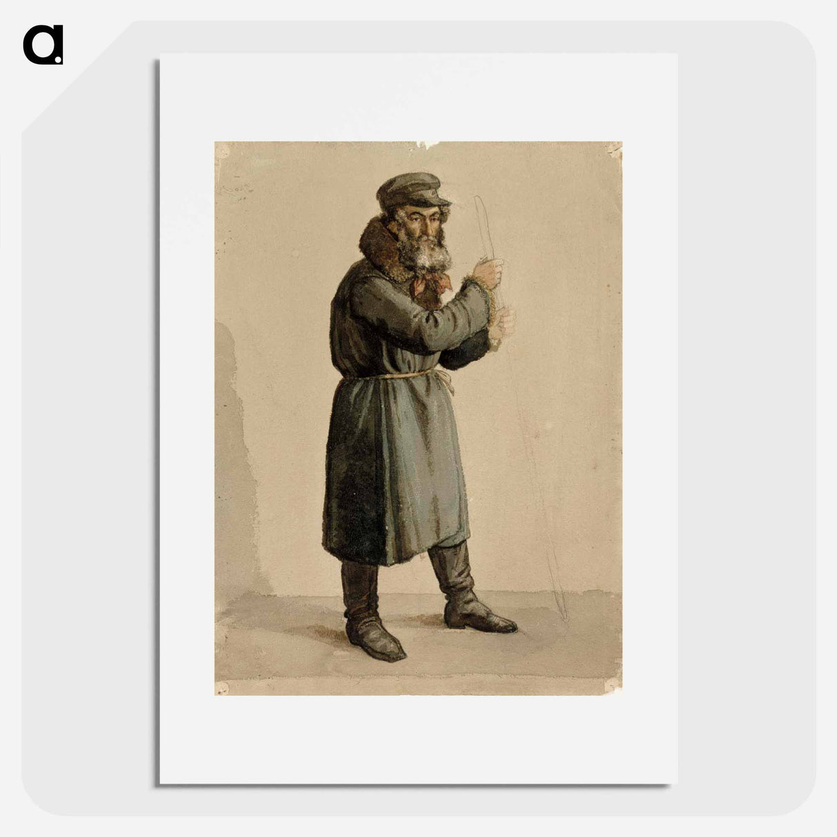 Venäläinen pitkässä kaftaanissa, malliharjoitelma - アルバート エーデルフェルト Poster.