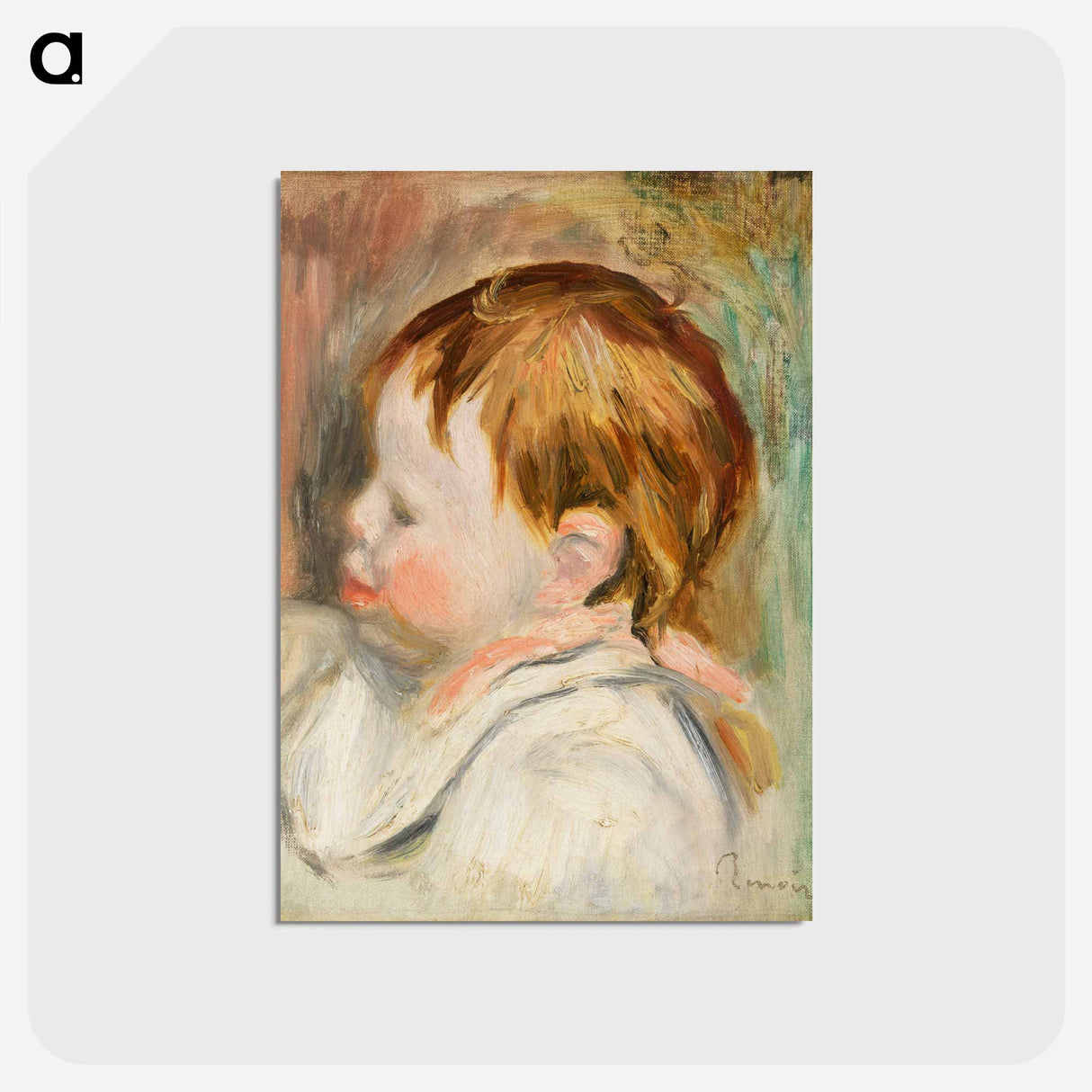 アートポストカード-Baby's Head - ピエール オーギュスト ルノワール Postcard.