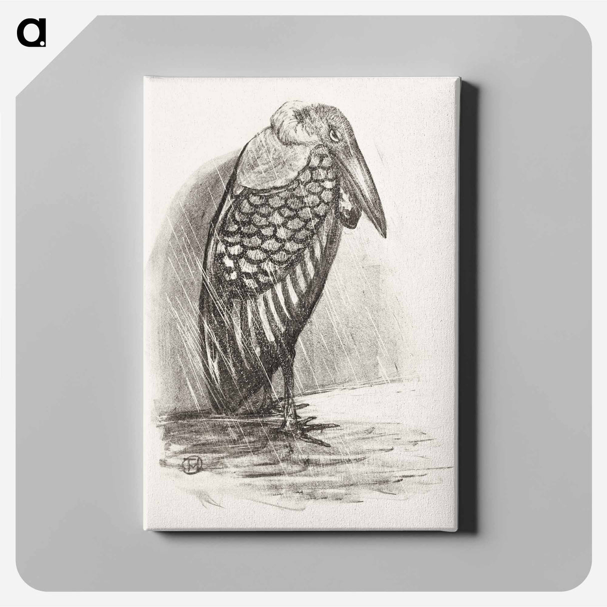 Maraboe in regen - Theo van Hoytema Canvas.