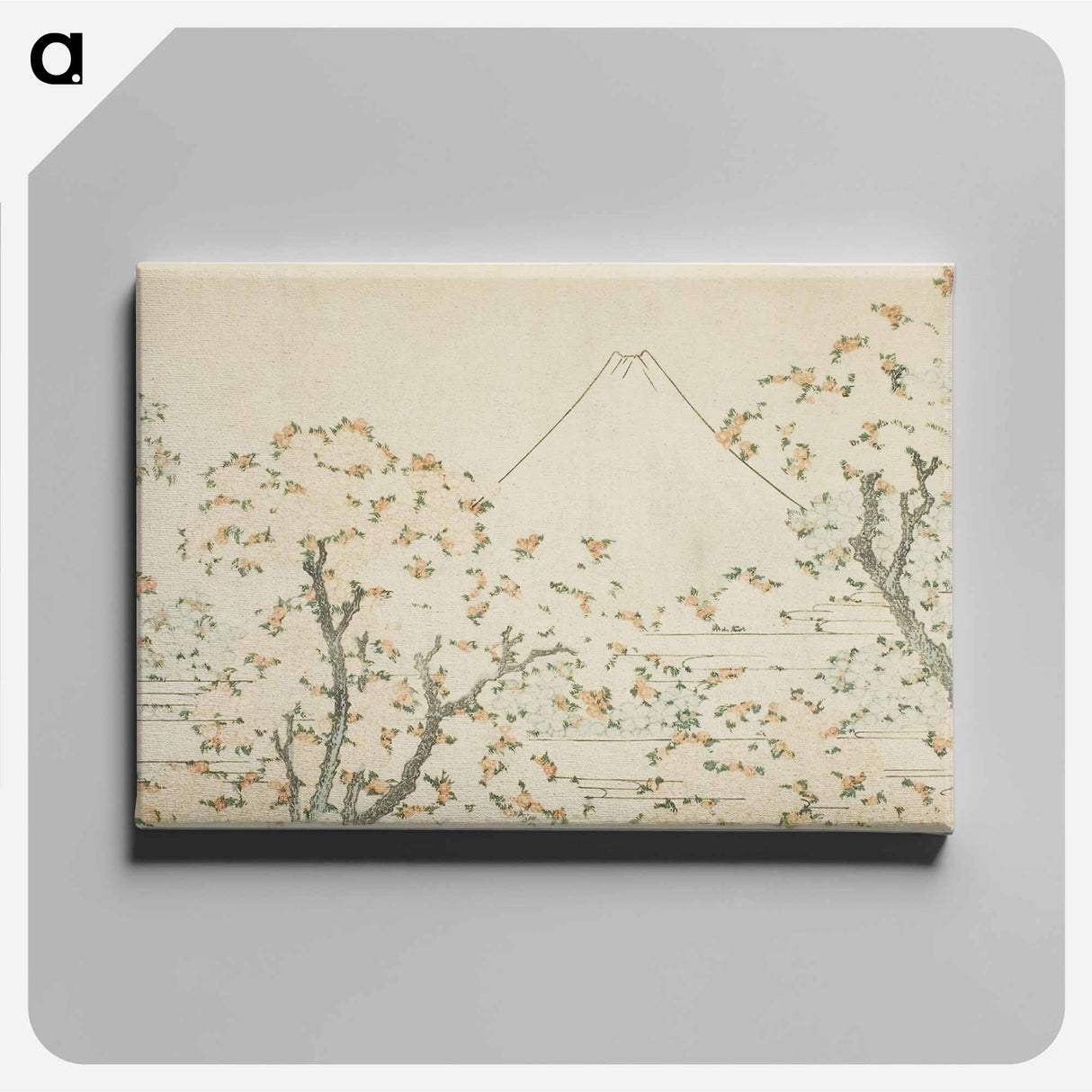 アートパネル-Hokusai's Fuji en kersenbloesem - 葛飾 北斎 Canvas.