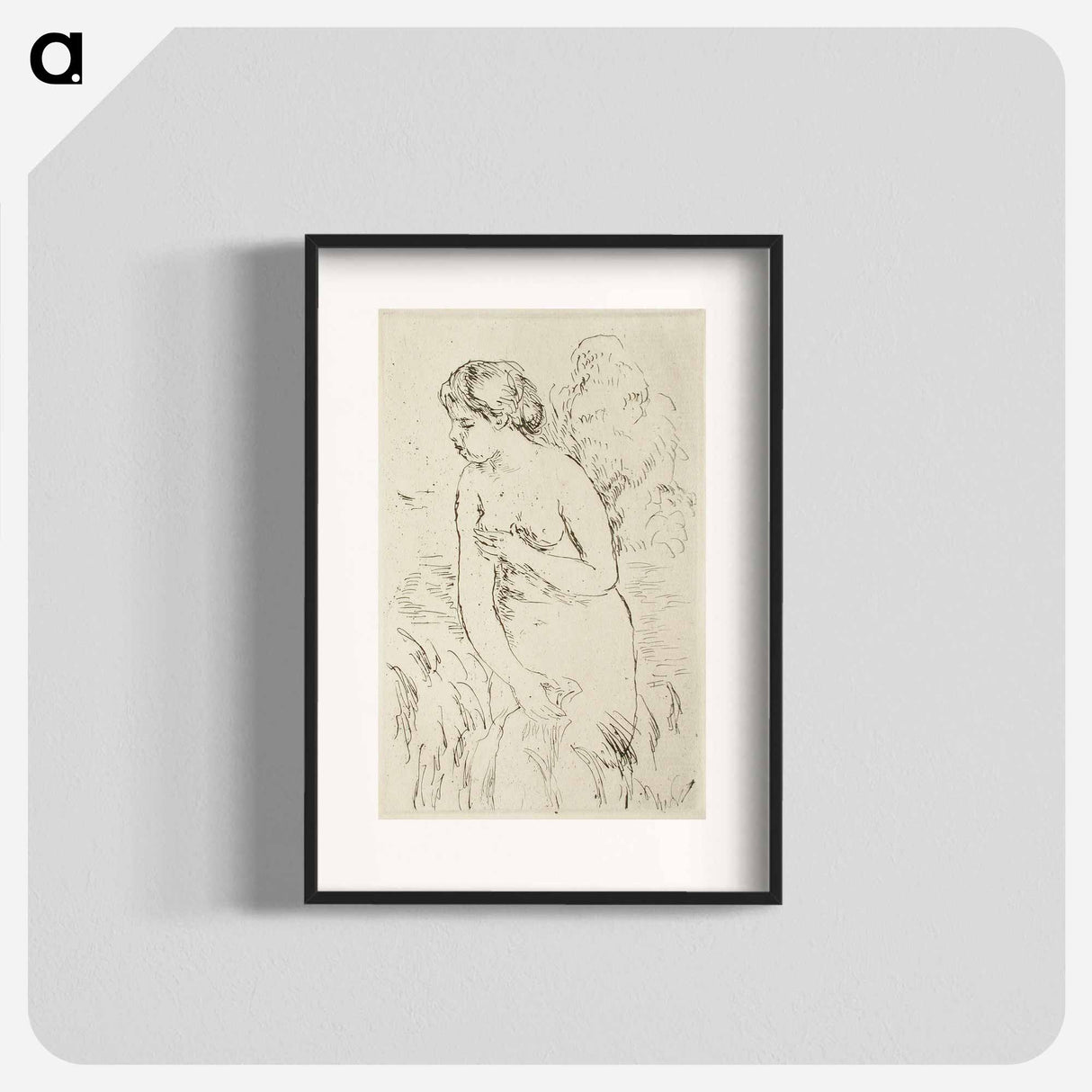 Baigneuse debout, à mi-jambes - ピエール オーギュスト ルノワール Poster.