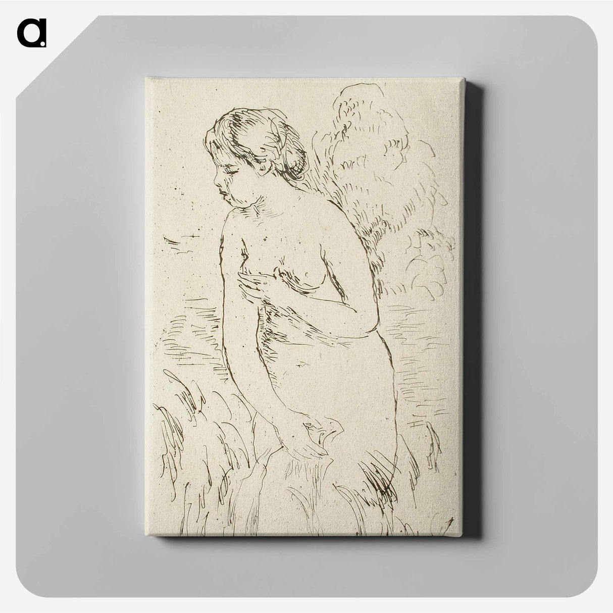 Baigneuse debout, à mi-jambes - ピエール オーギュスト ルノワール Canvas.