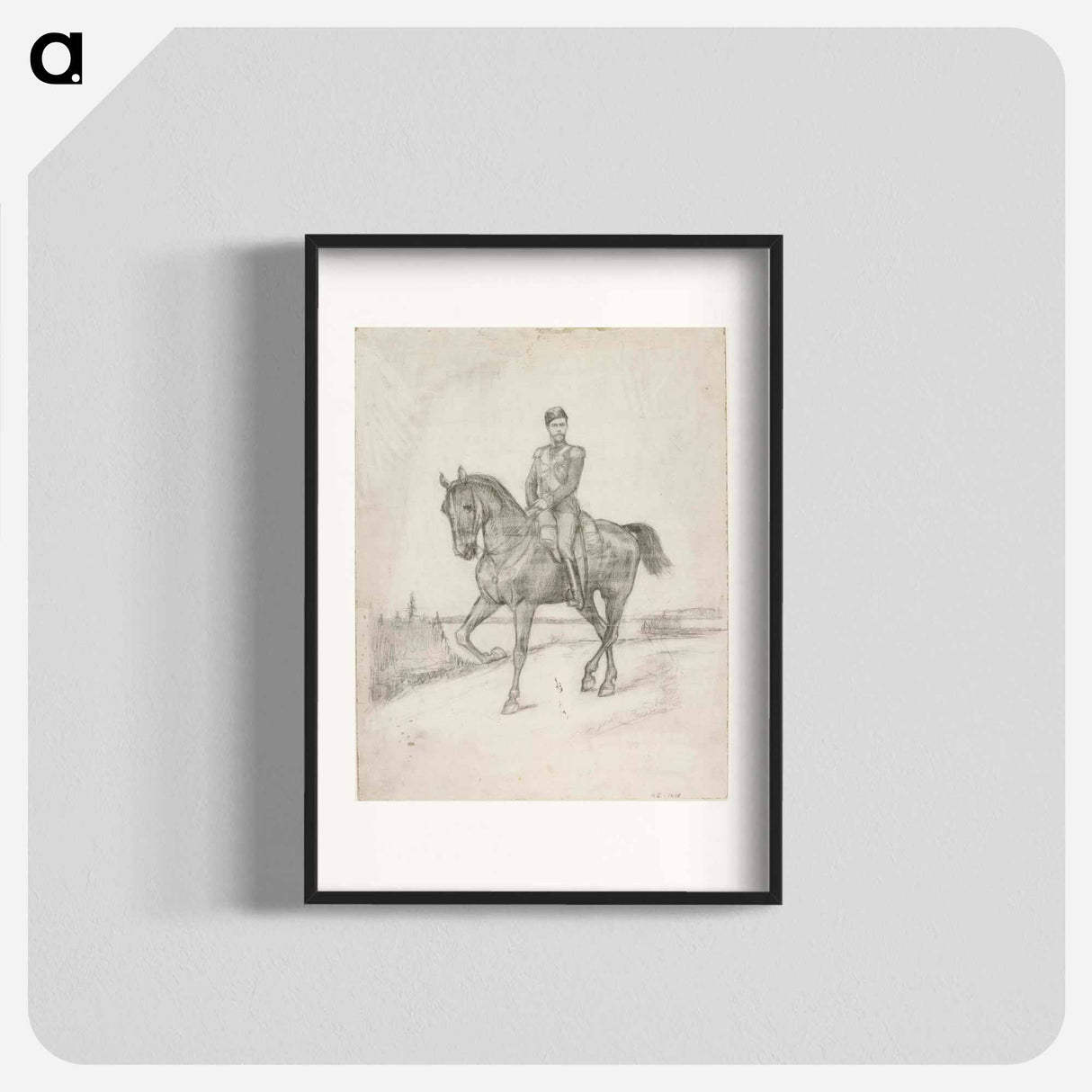 Ratsastajamuotokuva Nikolai II:sta, harjoitelma - アルバート エーデルフェルト Poster.