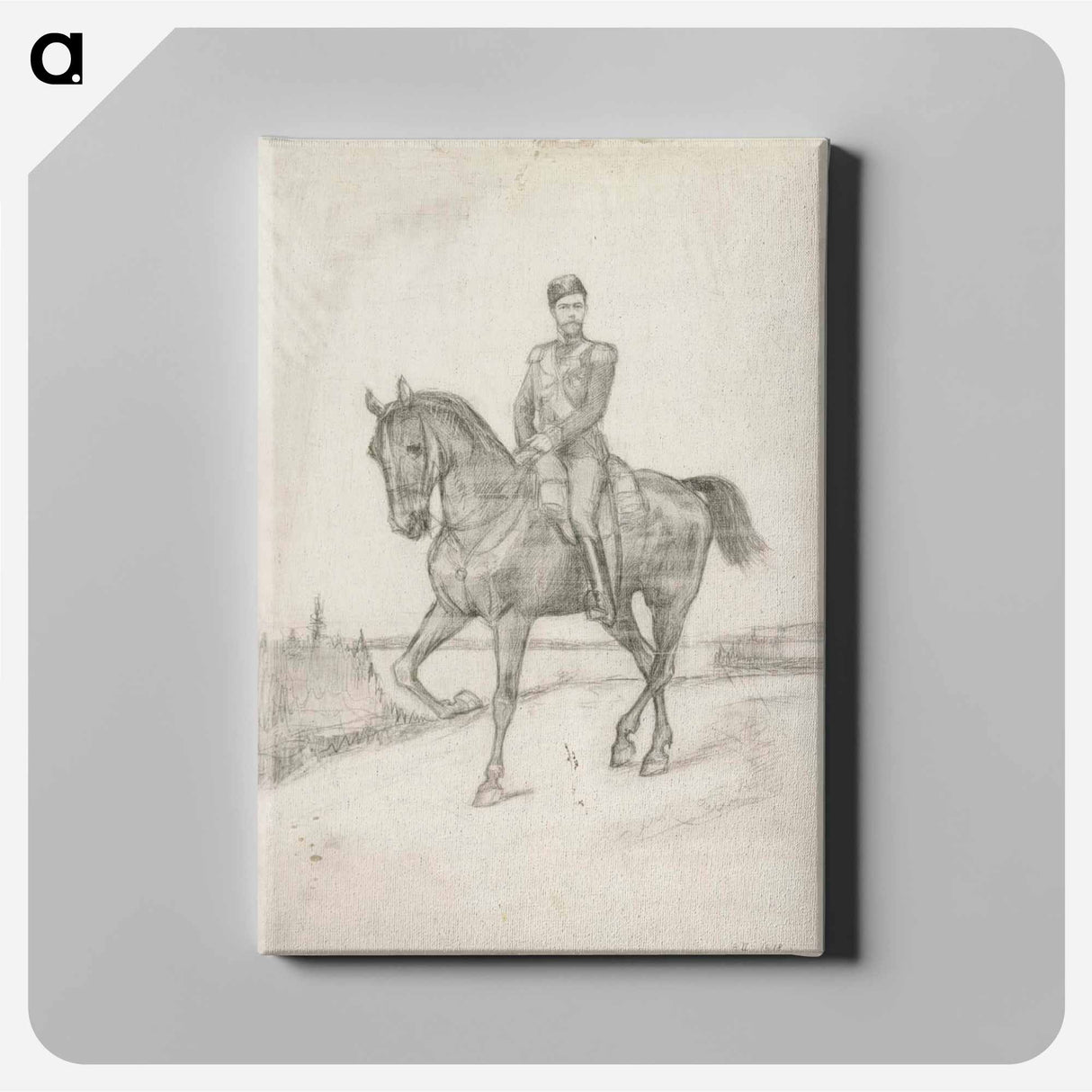 Ratsastajamuotokuva Nikolai II:sta, harjoitelma - アルバート エーデルフェルト Canvas.