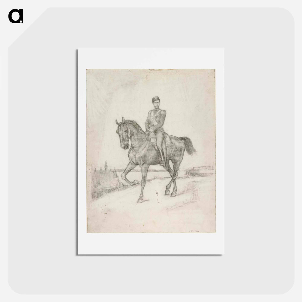 Ratsastajamuotokuva Nikolai II:sta, harjoitelma - アルバート エーデルフェルト Postcard.