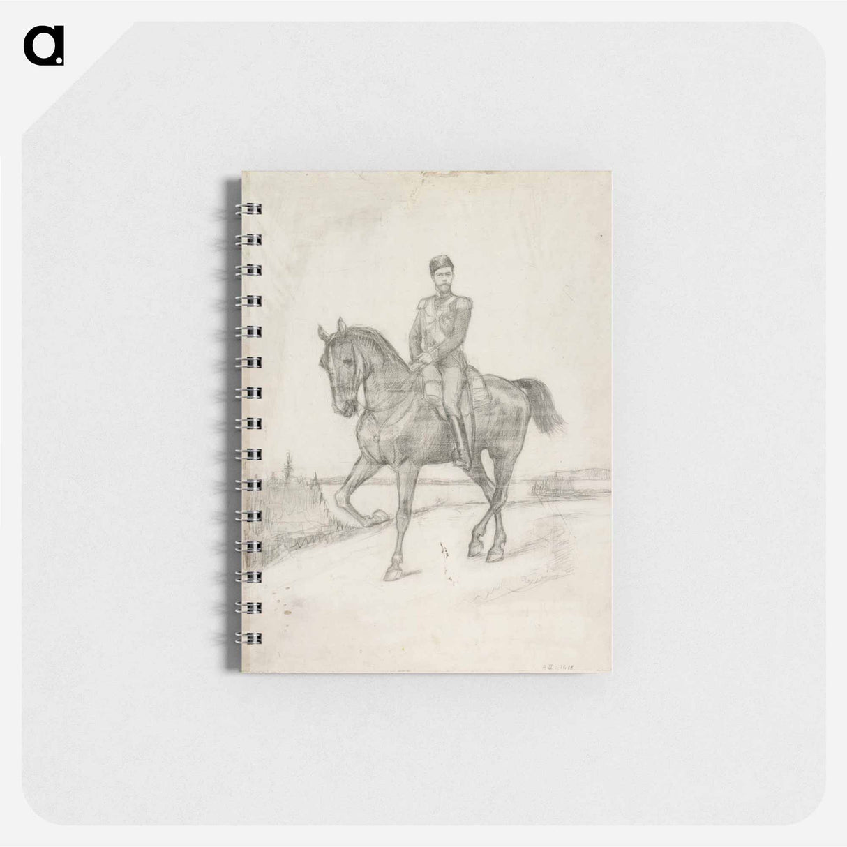 Ratsastajamuotokuva Nikolai II:sta, harjoitelma - アルバート エーデルフェルト Memo.