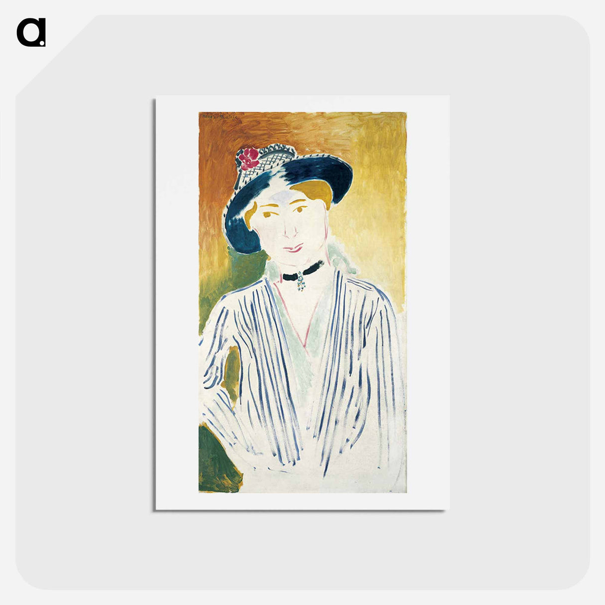 アートポストカード-Striped Jacket - アンリ マティス Postcard.