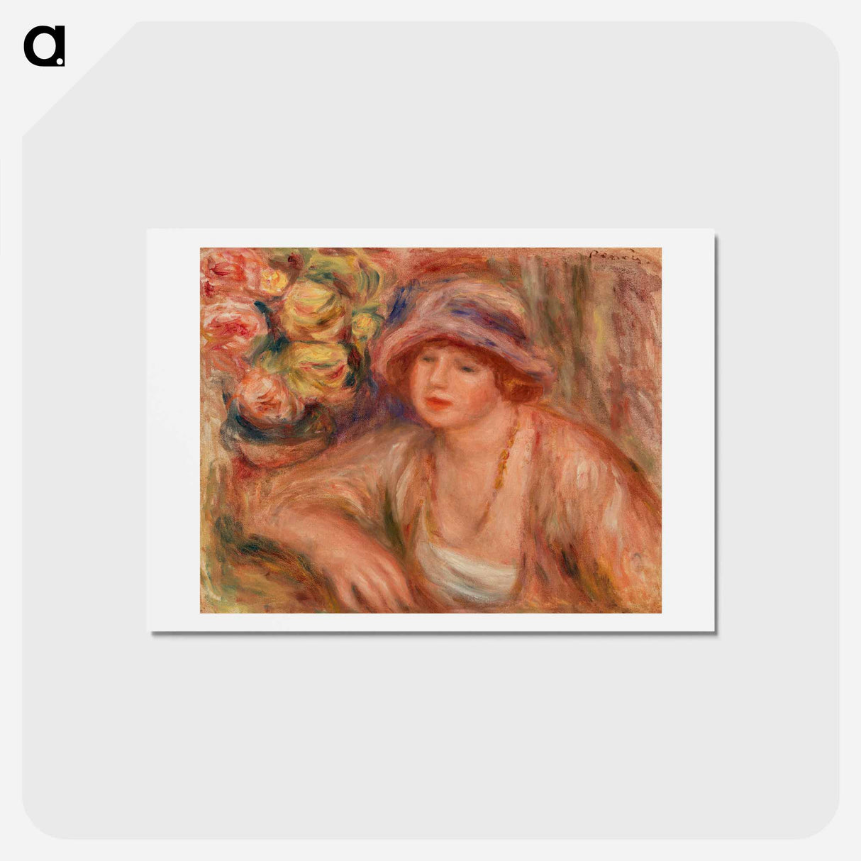 アートポストカード-Seated Odalisque - ピエール オーギュスト ルノワール Postcard.
