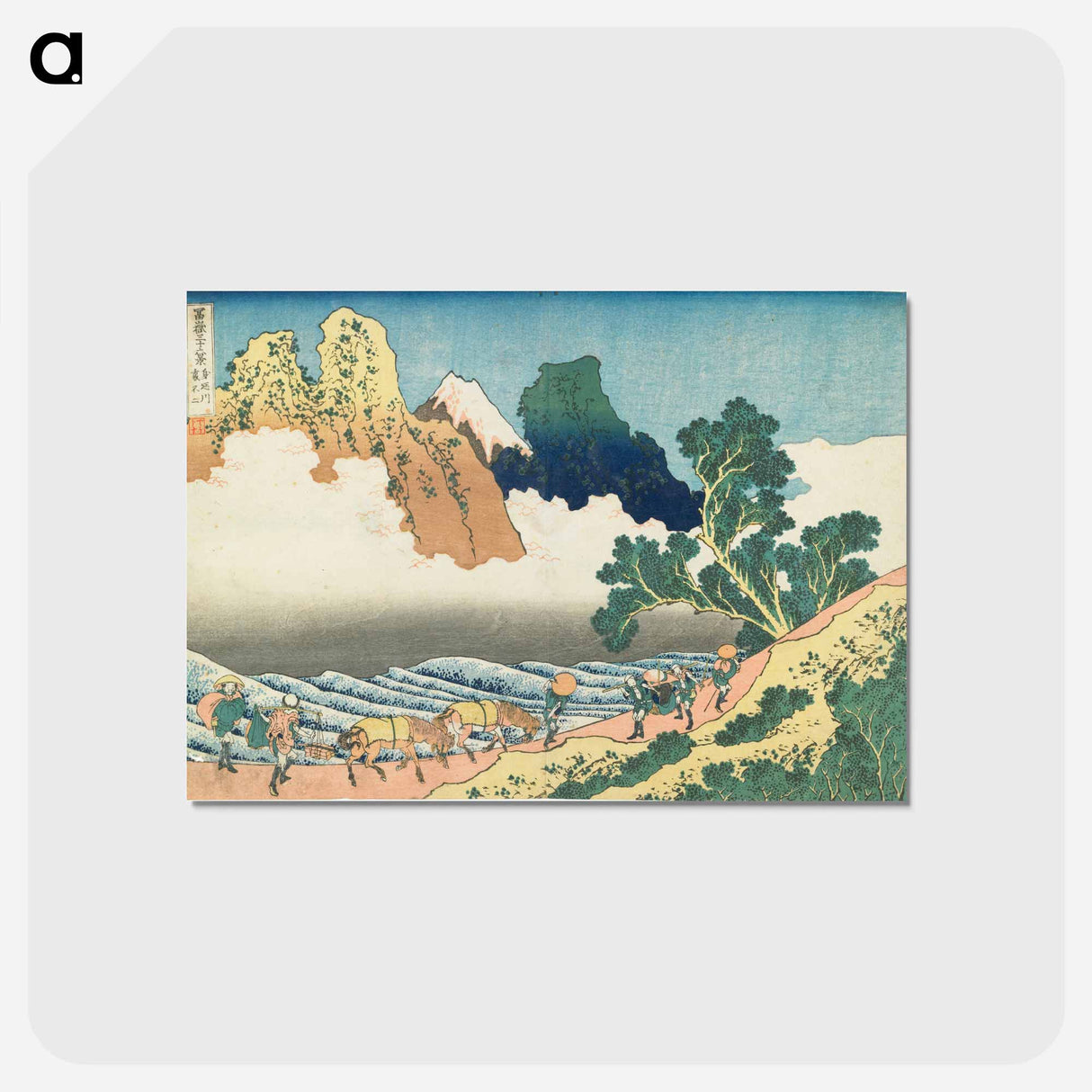 アートポストカード-Back View of Fuji from the Minobu River - 葛飾 北斎 Postcard.