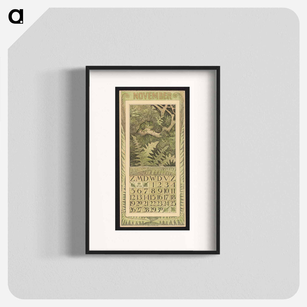 Calendar for November 1911 with a message in his hand by Theo van Hoytema - Theo van Hoytema Poster.