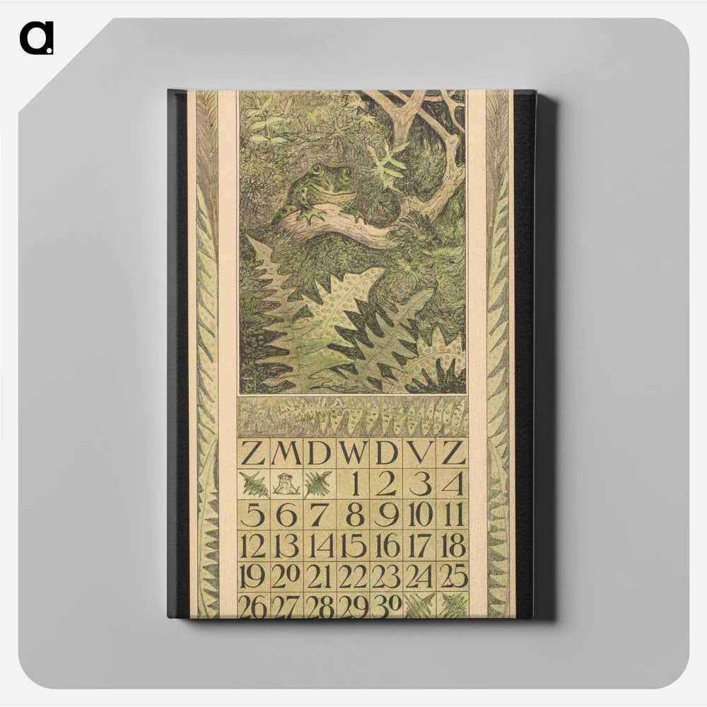 Calendar for November 1911 with a candle in his hand by Theo van Hoytema - Theo van Hoytema Canvas.