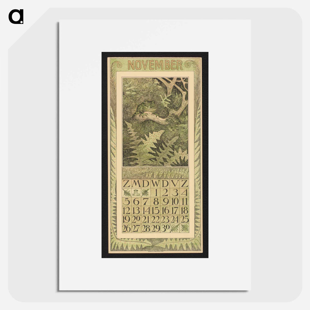 Calendar for November 1911 with a message in his hand by Theo van Hoytema - Theo van Hoytema Poster.
