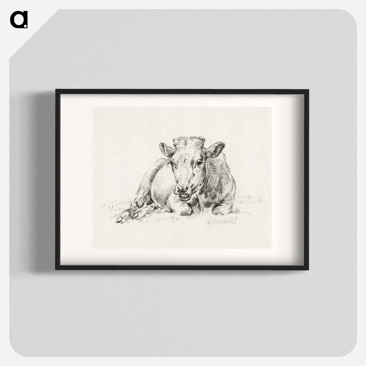 Lying cow Jean Bernard, after Adriaen van de Velde - Jean Bernard Poster.