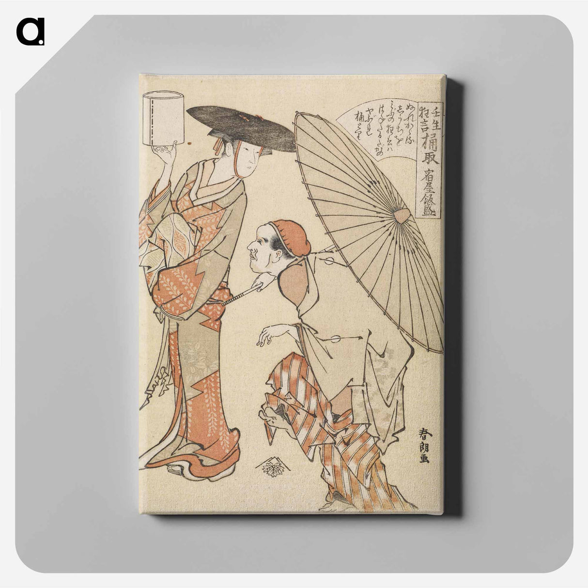 アートパネル-Offering Pails of Water - 葛飾 北斎 Canvas.