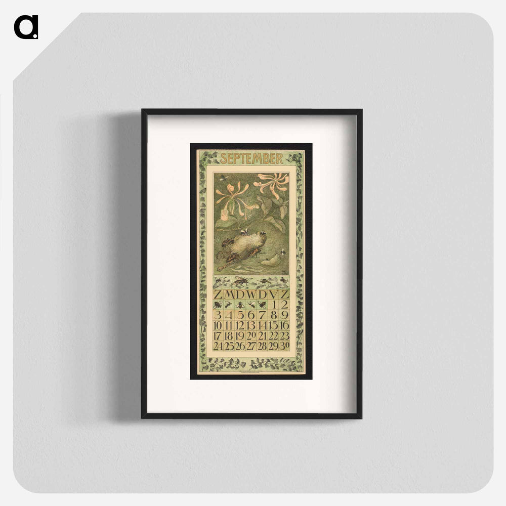 Calendar for September 1911 with children and girls - Theo van Hoytema Poster.