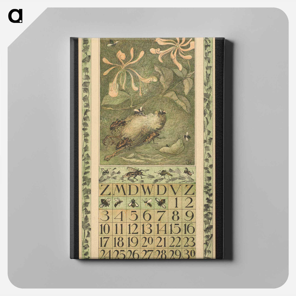 Calendar for September 1911 with flowers and flowers - Theo van Hoytema Canvas.