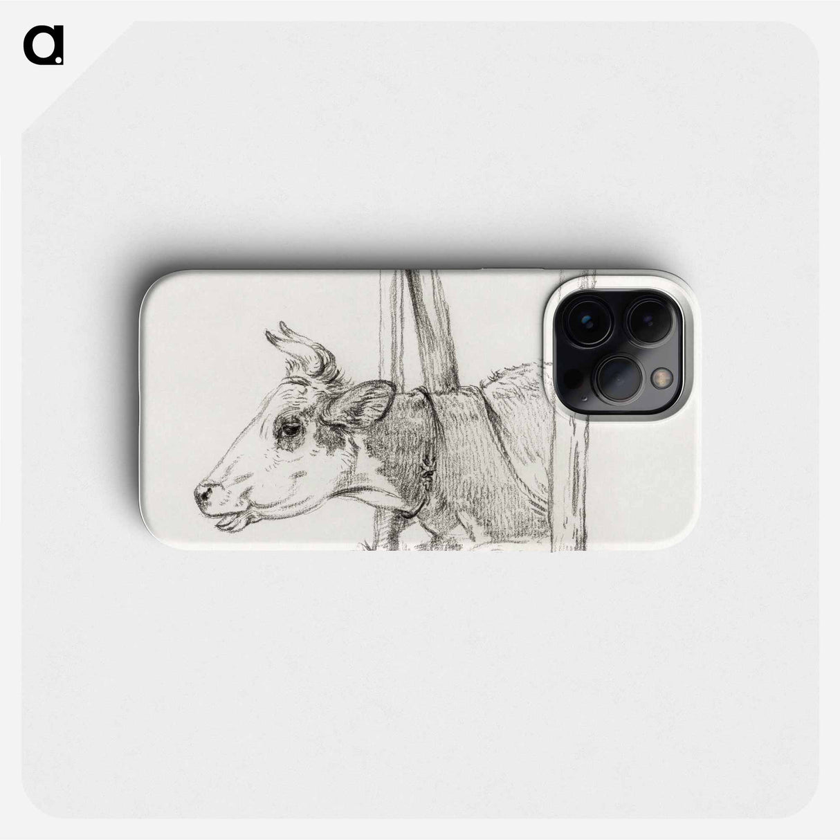 Head of a cow, lying in a stable - Jean Bernard Phone Case.