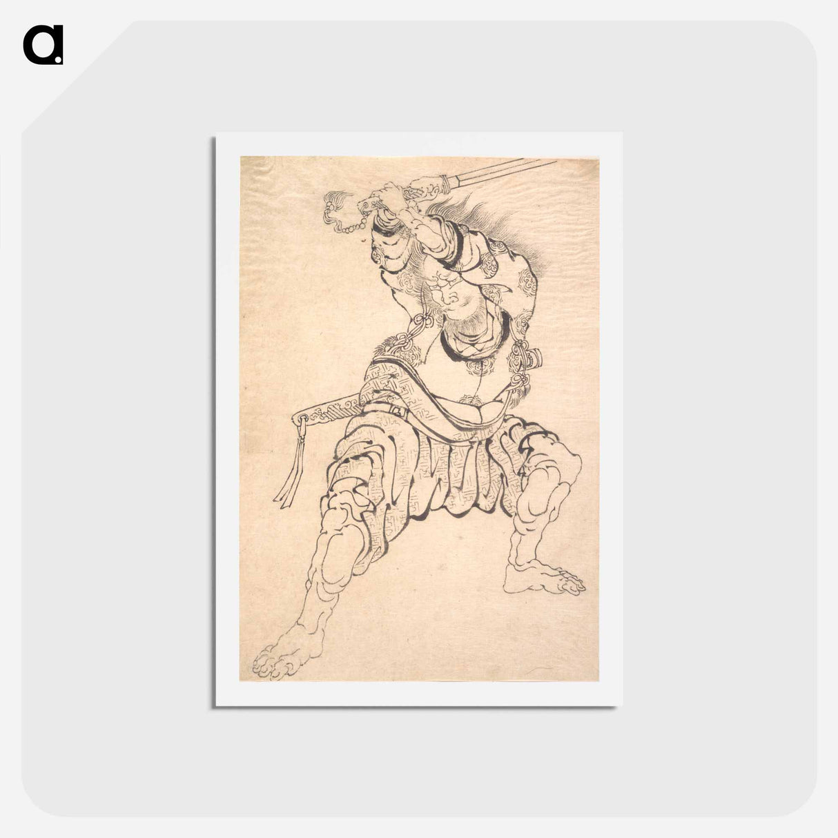 アートポストカード-Hokusai's A Warrior - 葛飾 北斎 Postcard.