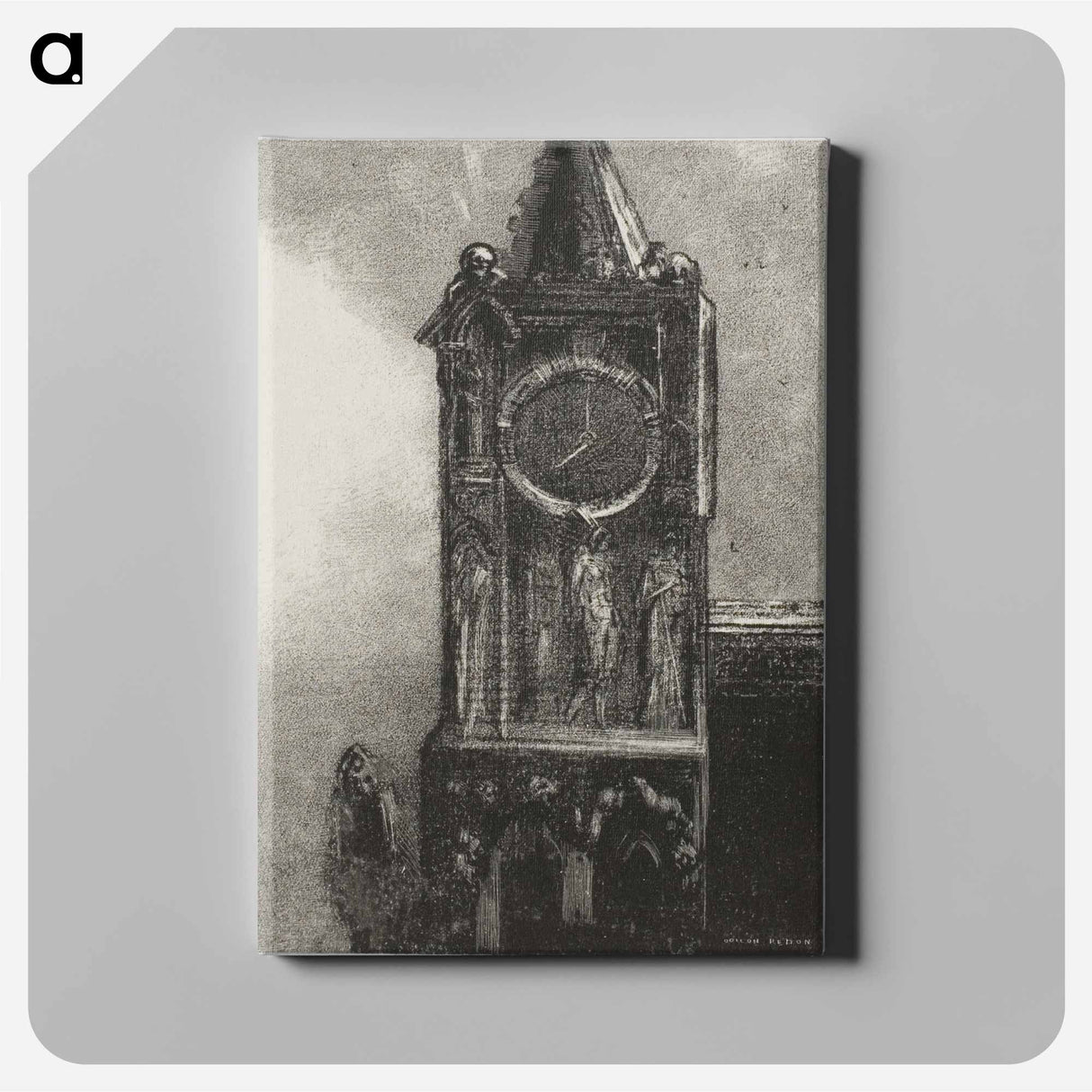 アートパネル-A Bell in the Tower Was Ringing the Hour - オディロン ルドン Canvas.