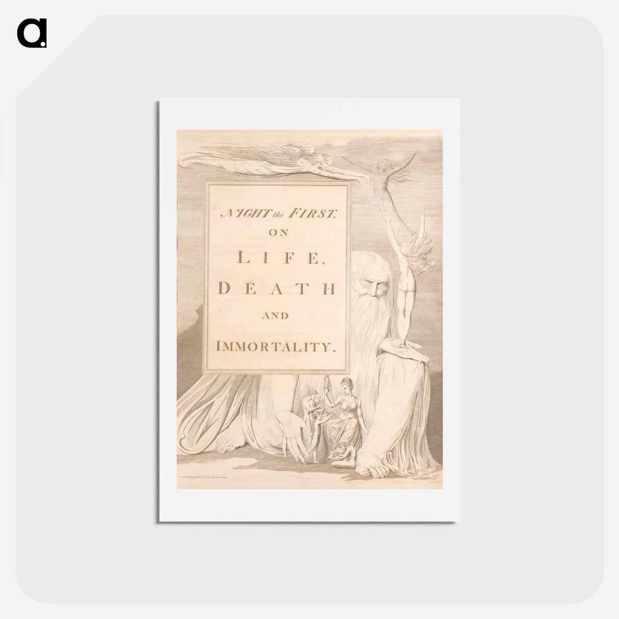 アートポストカード-The Complaint and the Consolation; or Night Thoughts - ウィリアム ブレイク Postcard.