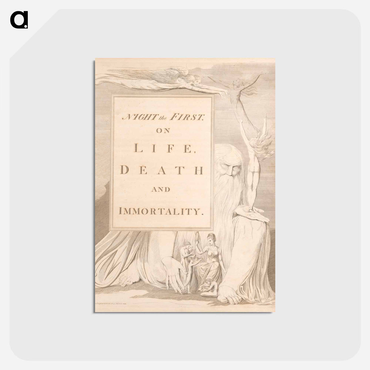 アートポストカード-The Complaint and the Consolation; or Night Thoughts - ウィリアム ブレイク Postcard.