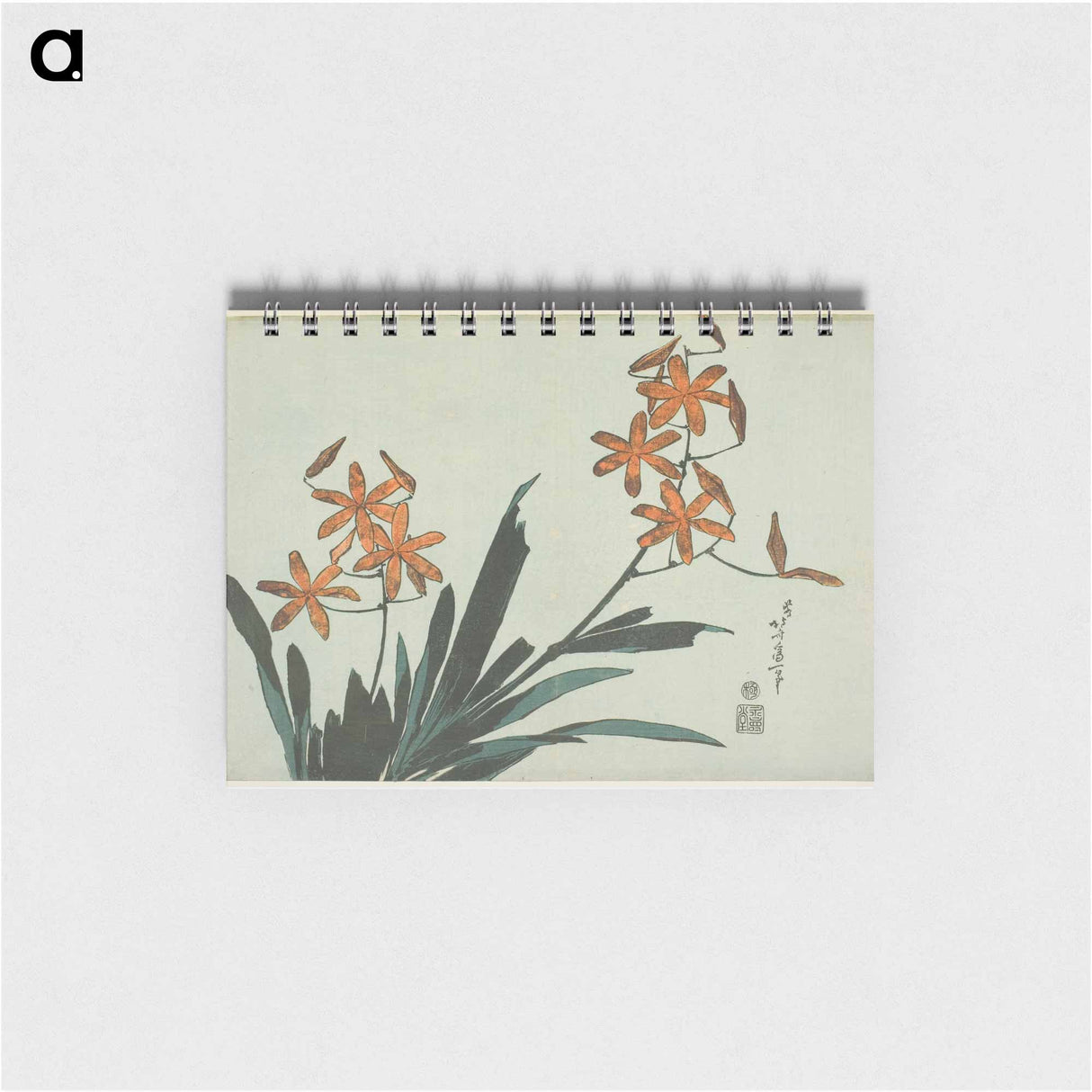 Hokusai's Orange Orchids - 葛飾 北斎 Memo.