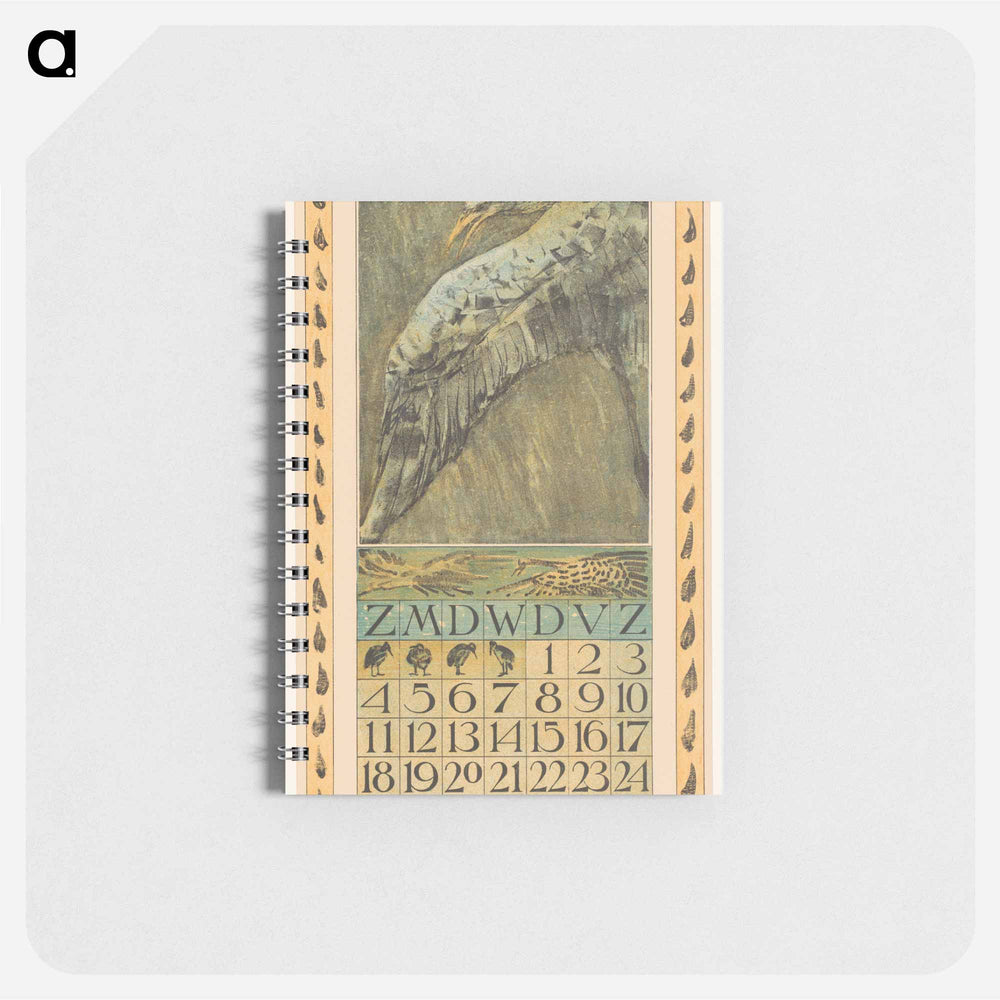 Kalenderblad oktober met vliegende vogel - テオ ヴァン ホイテマ Memo.